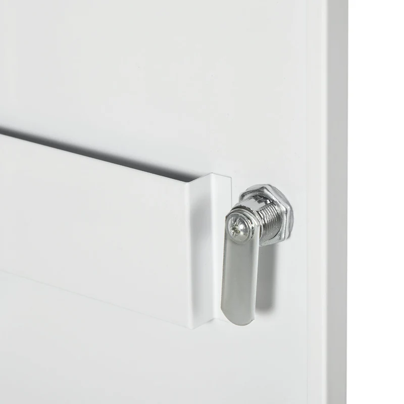 Armadietto Medicinali a Parete 40x15x53,5 cm con 2 Chiavi in Acciaio Bianco