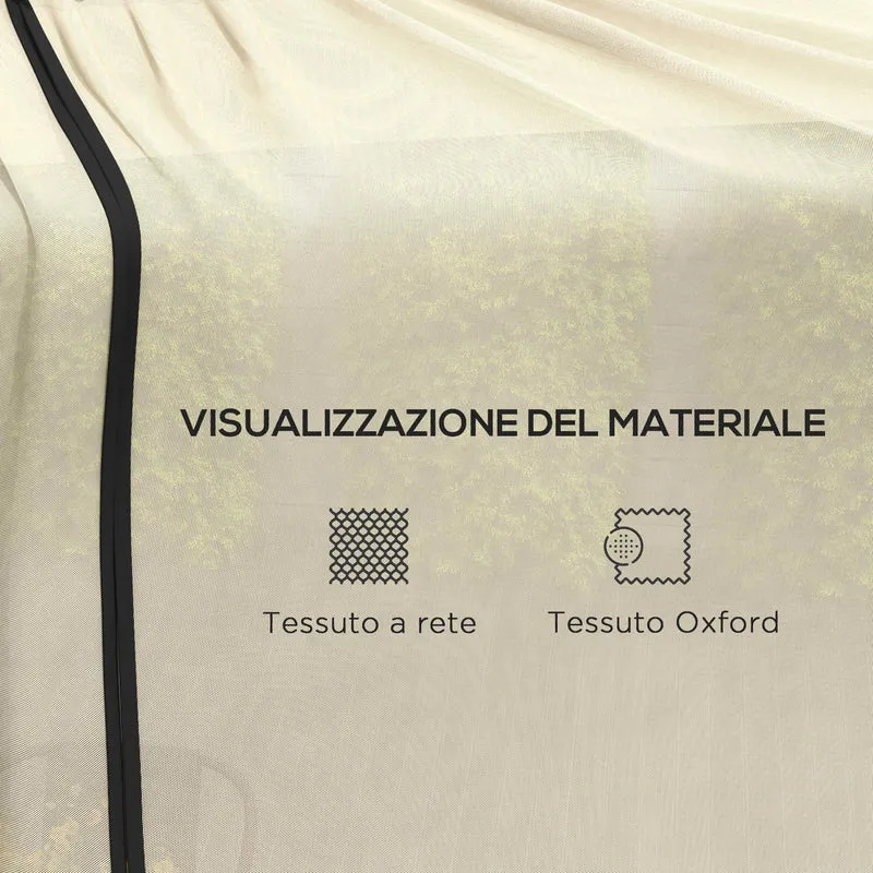 Zanzariera per Ombrellone 3x2,3 m Regolabile a Rete Fitta con Apertura a Cerniera Beige