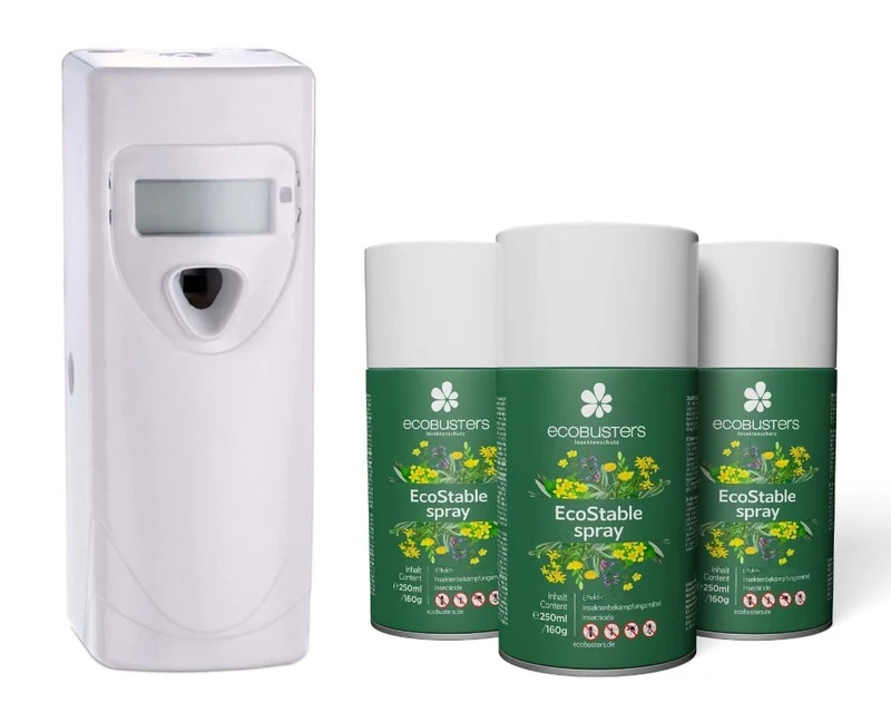 Stable Set: Sprühautomat + 3x EcoStable Spray + Batterien