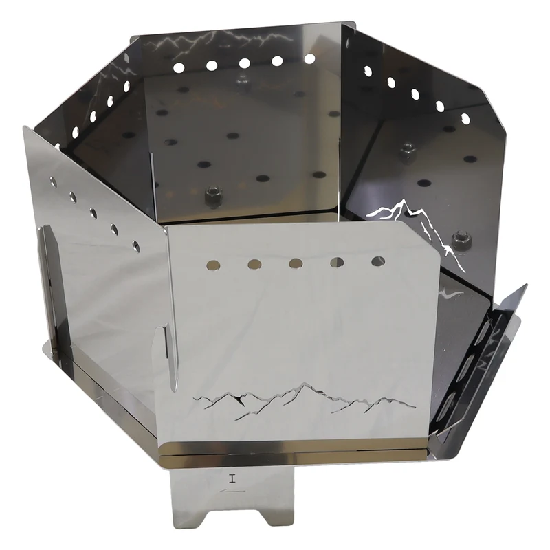 Front-Open Hexagonal Stainless Steel Fire Pit