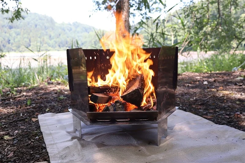 Front-Open Hexagonal Stainless Steel Fire Pit