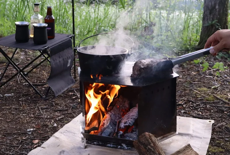Front-Open Hexagonal Stainless Steel Fire Pit
