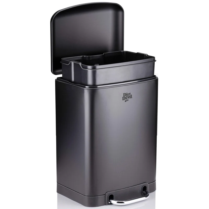 Pattumiera a Pedale 6L Nero Chiusura Morbida Cestino Spazzatura per Bagno Cucina