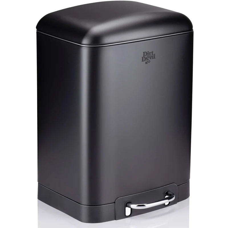 Pattumiera a Pedale 6L Nero Chiusura Morbida Cestino Spazzatura per Bagno Cucina