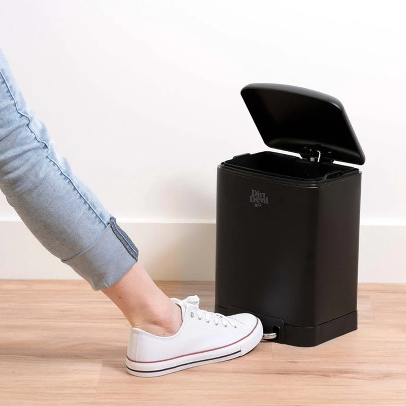Pattumiera a Pedale 6L Nero Chiusura Morbida Cestino Spazzatura per Bagno Cucina