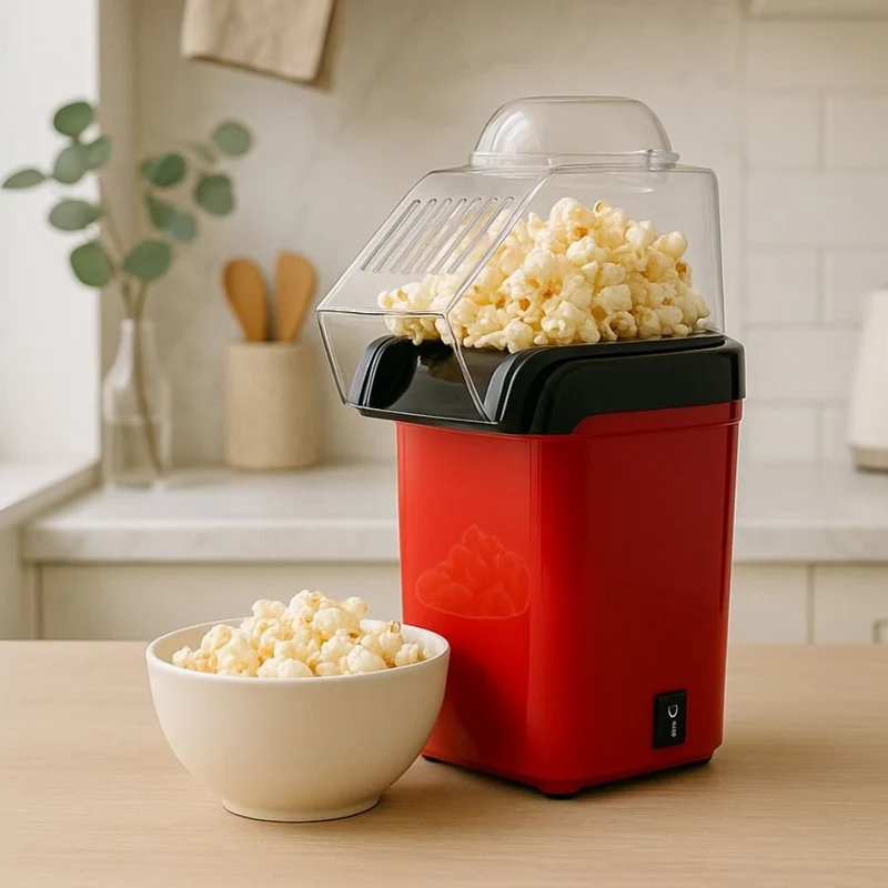 Popcorn Maker 950G Macchina Pop Corn Senza Olio 27x19cm con Cucchiaino Dosatore