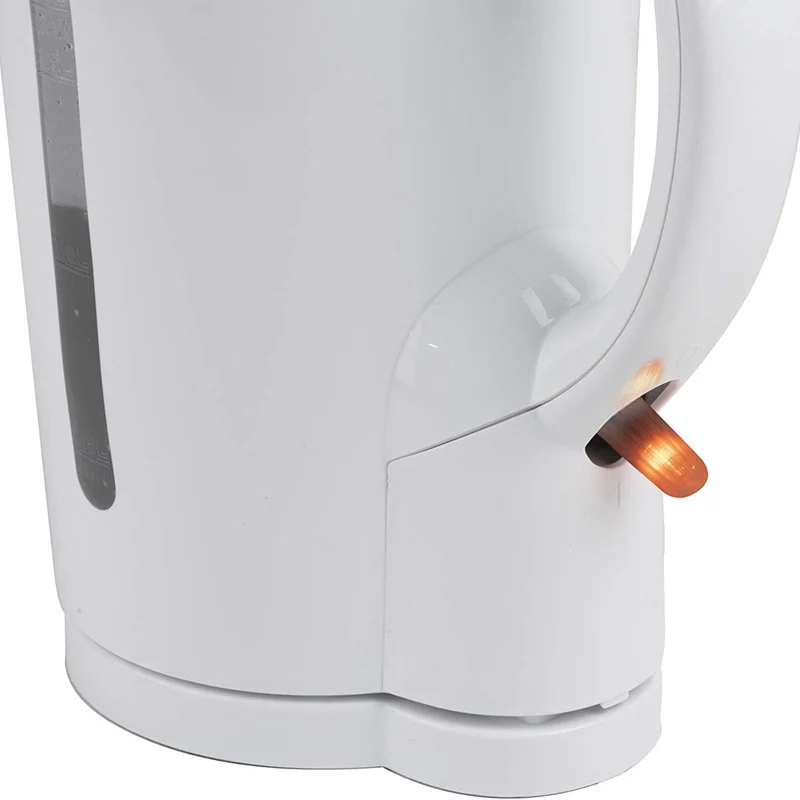 Bollitore Senza Fili in Plastica 1.7L 2200W Bianco per Acqua Zuppa Salvaspazio