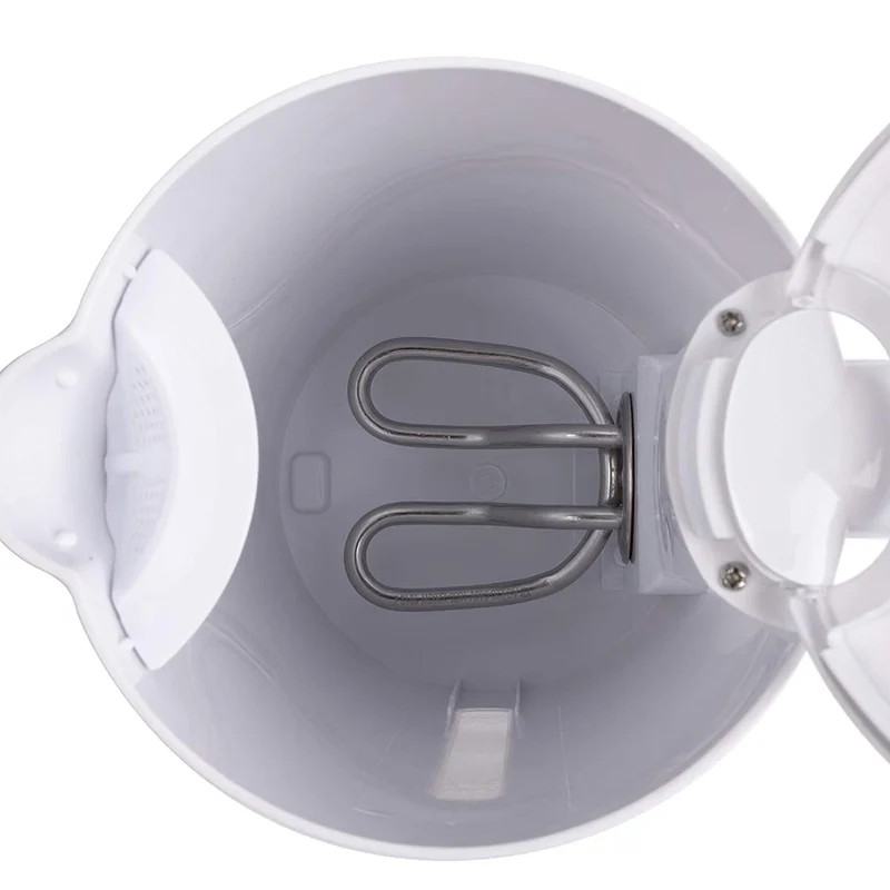 Bollitore Senza Fili in Plastica 1.7L 2200W Bianco per Acqua Zuppa Salvaspazio