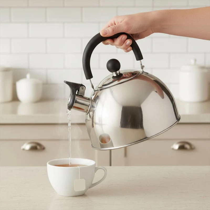 Bollitore con Fischio 2.5L Acciaio Inox Acqua e Thè per Tutti i Piani Cottura