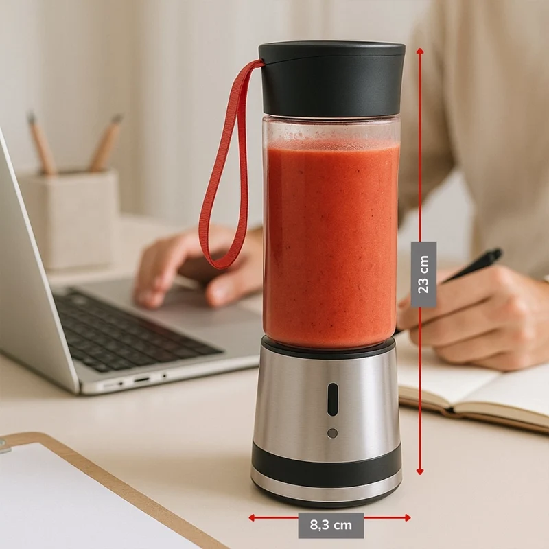 Frullatore Portatile 300ml Mini Smoothie Ricaricabile USB Mixer Portatile 125W