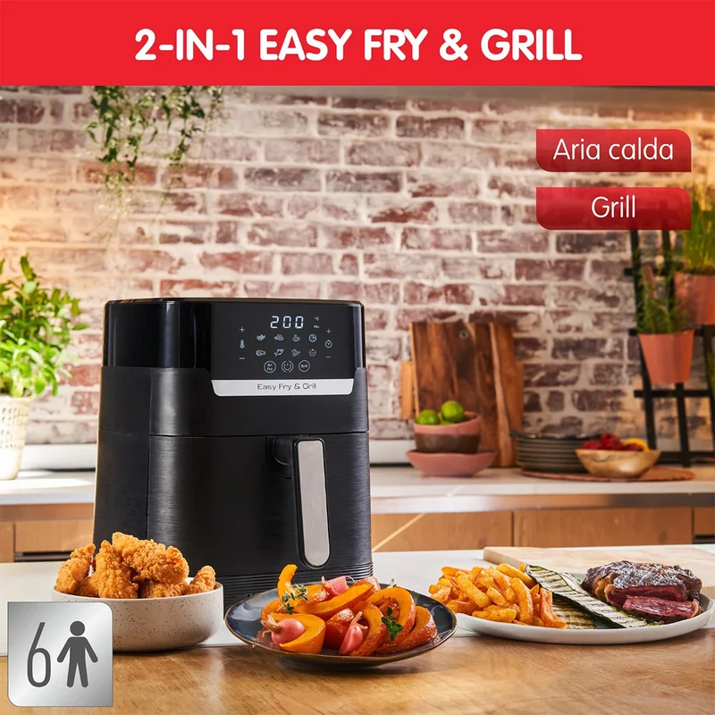 Friggitrice ad Aria 4,6L Easy Fry & Grill con 8 Programmi Temperatura Regolabile