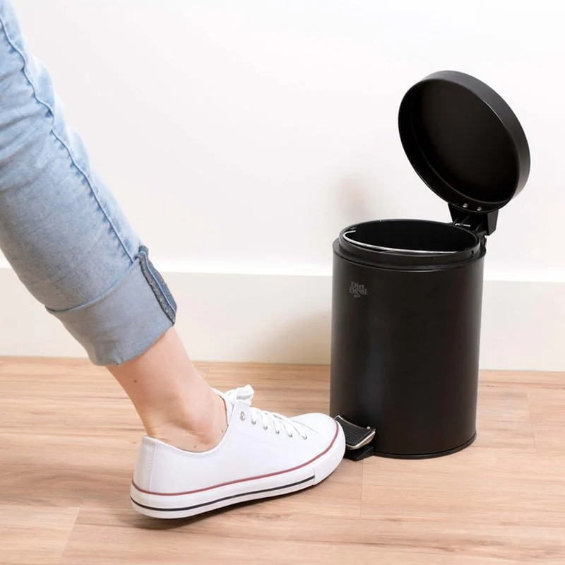 Cestino a Pedale Pattumiera da Bagno Cucina Chiusura Ammortizzata Spazzatura 3L