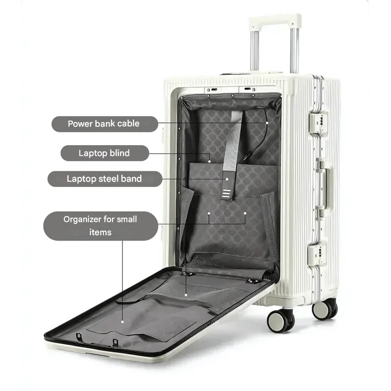 Handbagage Koffer 20 Inch – Laptopvak, TSA-Slot & USB-Aansluitingen