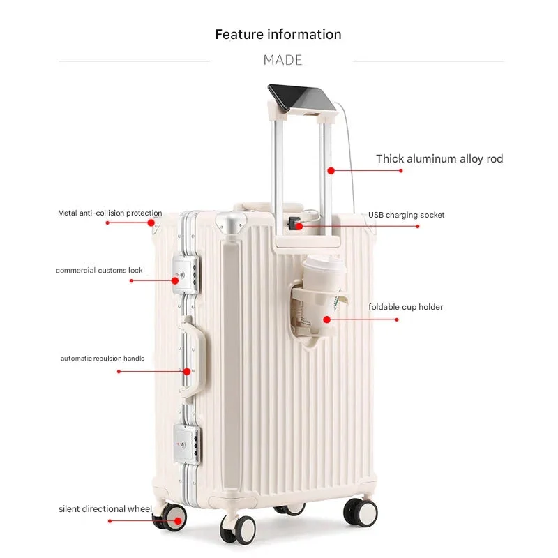 Hardcase Reiskoffer – TSA-Slot, Aluminium Frame & 360° Spinnerwielen