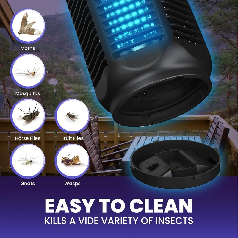 Elektrische Insectenverdelger – 20W UV-Lamp voor Binnen & Buiten tot 80 m²