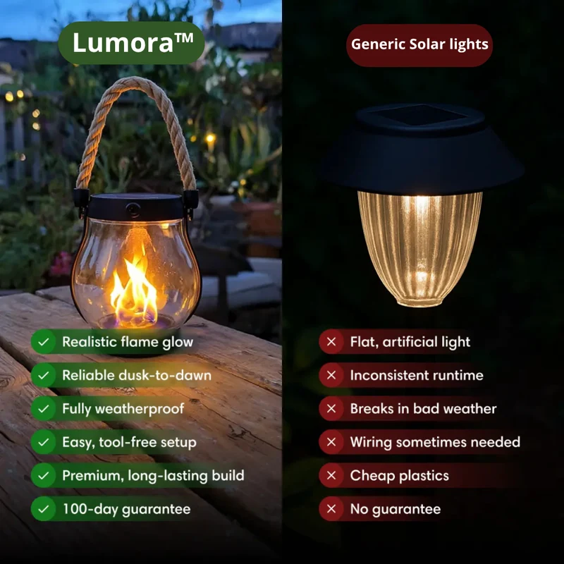 Zonne-energie Vlameffect Lantaarn – Waterdicht & Automatisch LED-Licht