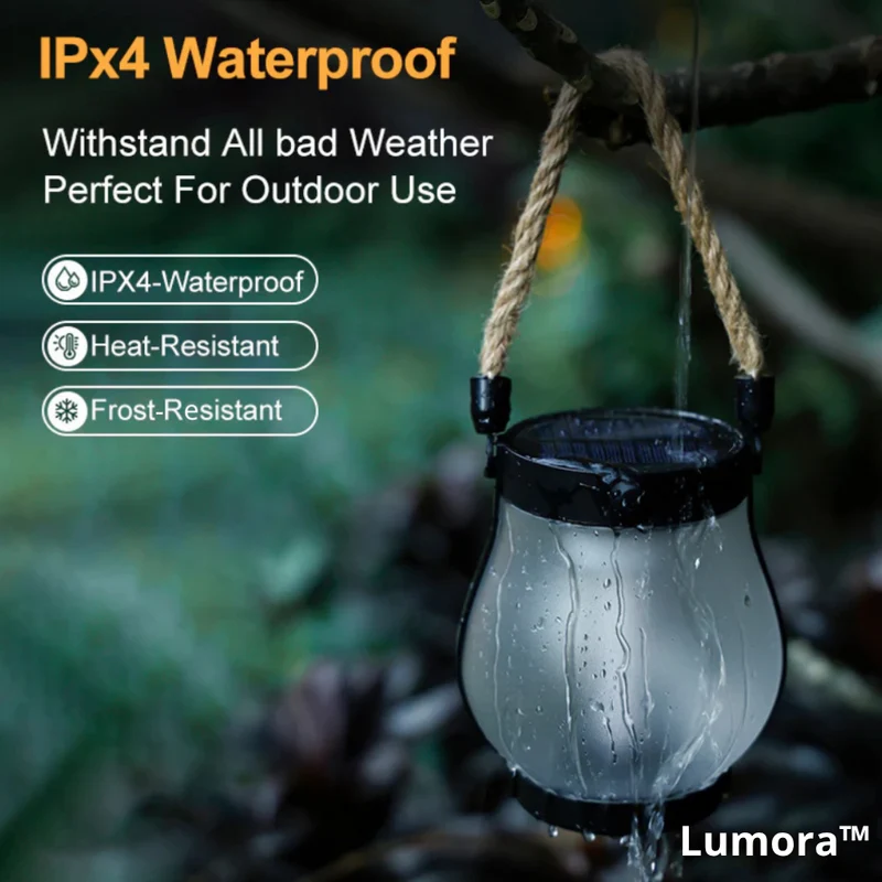 Zonne-energie Vlameffect Lantaarn – Waterdicht & Automatisch LED-Licht