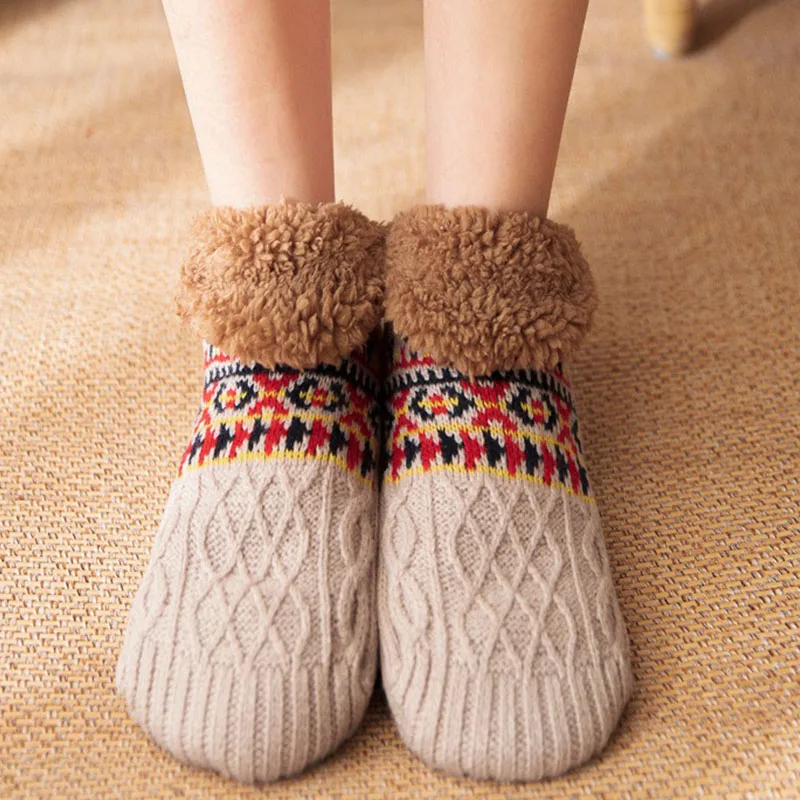 Chaussettes de Sol Chaudes Unisexe – Confort Douillet Antidérapant