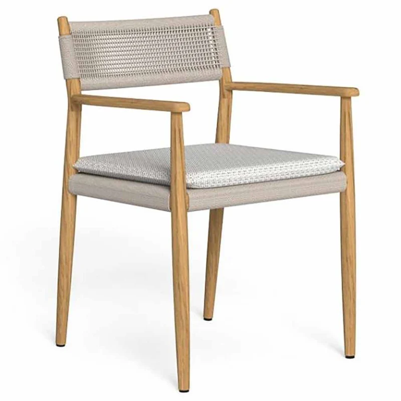 Sedia con braccioli Dolcevita beige Teak Talenti