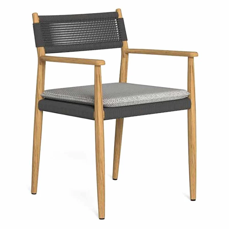 Sedia con braccioli Dolcevita graphite Teak Talenti