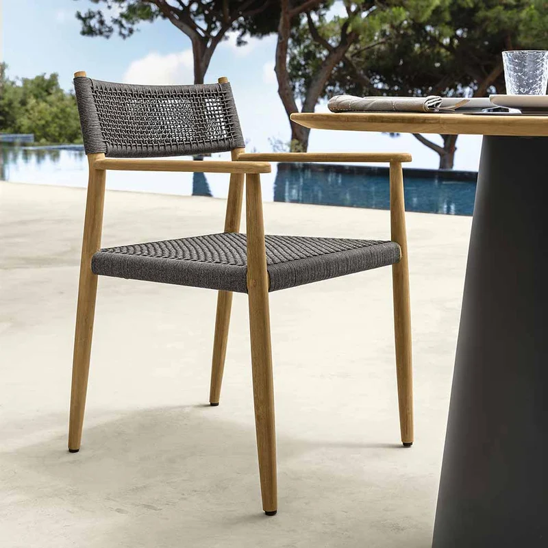 Sedia con braccioli Dolcevita graphite Teak Talenti