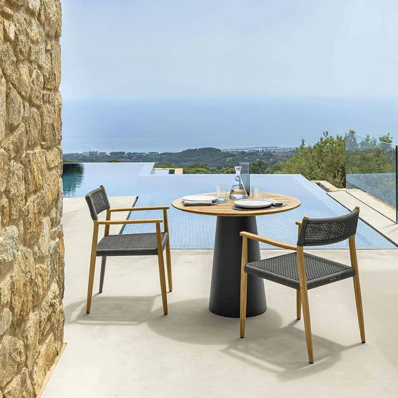 Sedia con braccioli Dolcevita graphite Teak Talenti