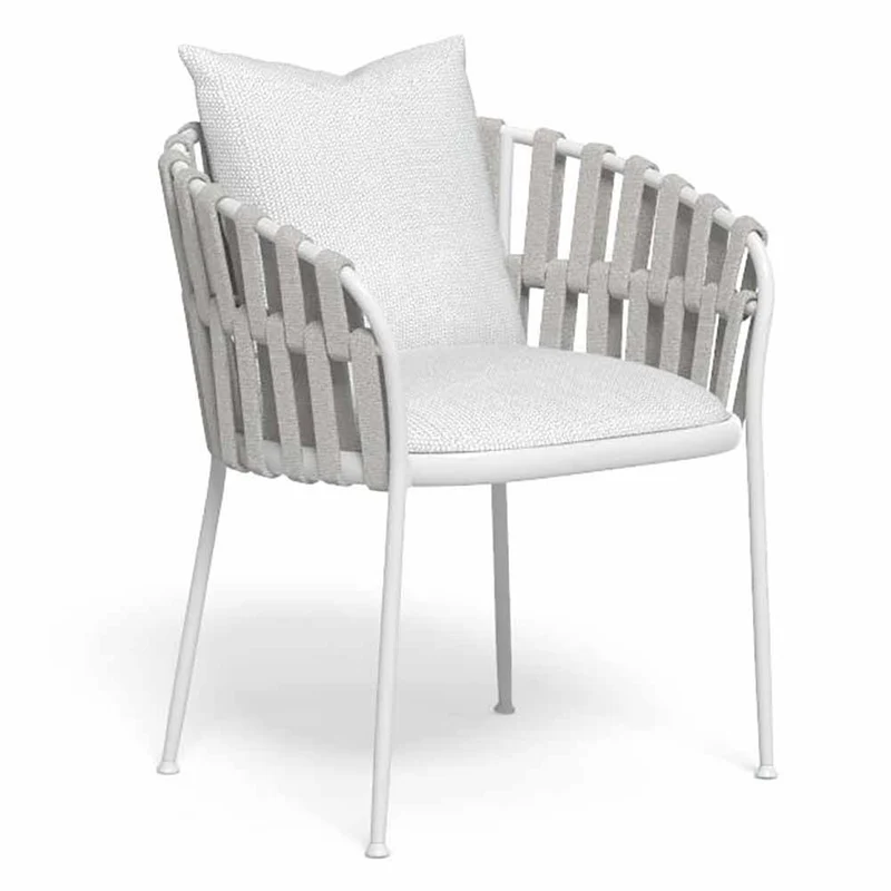 Sedia con braccioli Frame Bianco Silver Talenti