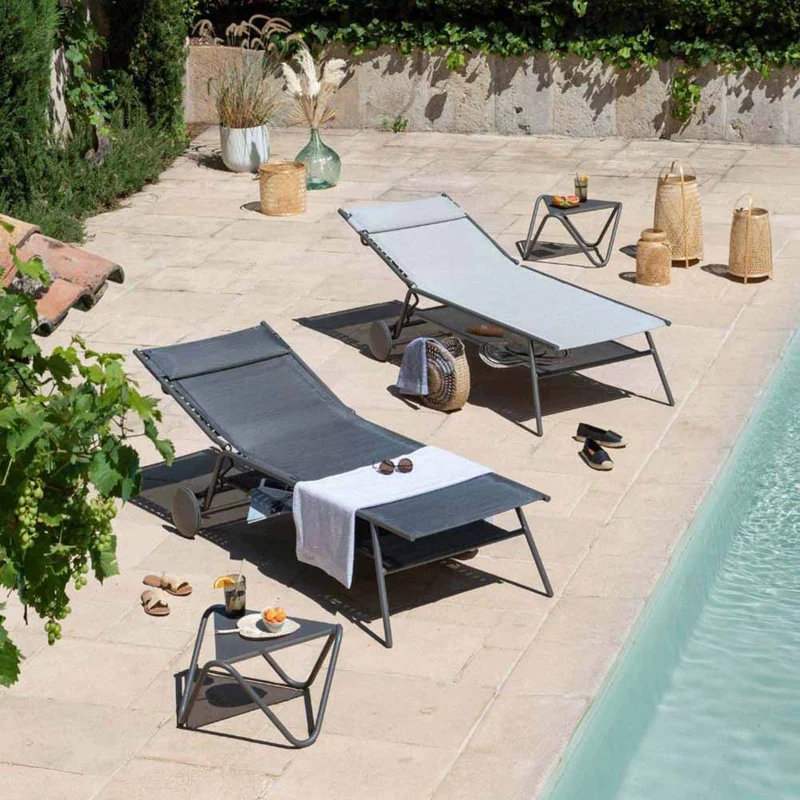 Lettino Lafuma Miami II Alto Duo Obsidian Titane LFM5172.9718