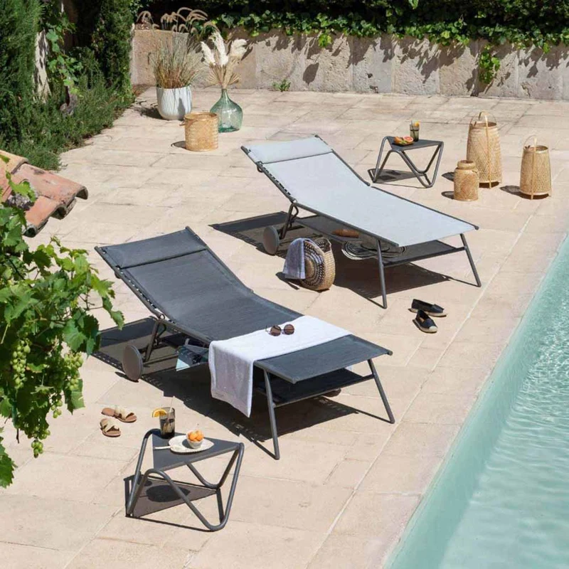Lettino Lafuma Miami II Alto Duo Galet Titane LFM5172.9714
