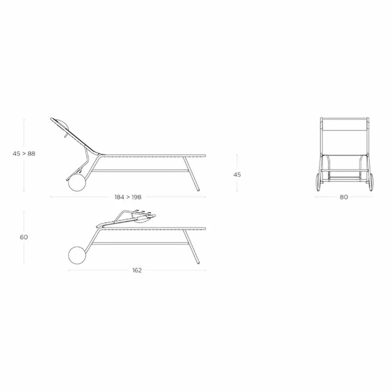 Lettino Lafuma Miami II Alto Duo Galet Titane LFM5172.9714