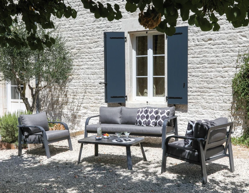 SALOTTO DA GIARDINO GRASSE III GRIGIO