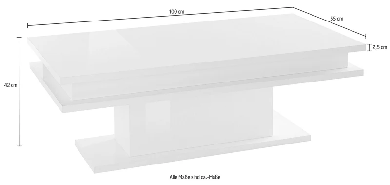 Tavolino da caffè LITTLE BIG 100cm con illuminazione a LED RGB