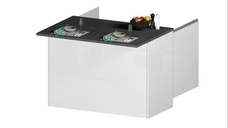 Isola Cucina SOLE 2 Ante – Bianco/Report, 125x90x90 cm, Made in Italy