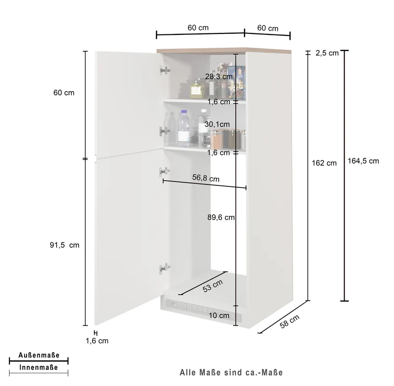Colonna Porta Frigo SOLE - Antracite/Report, Moderna e Funzionale