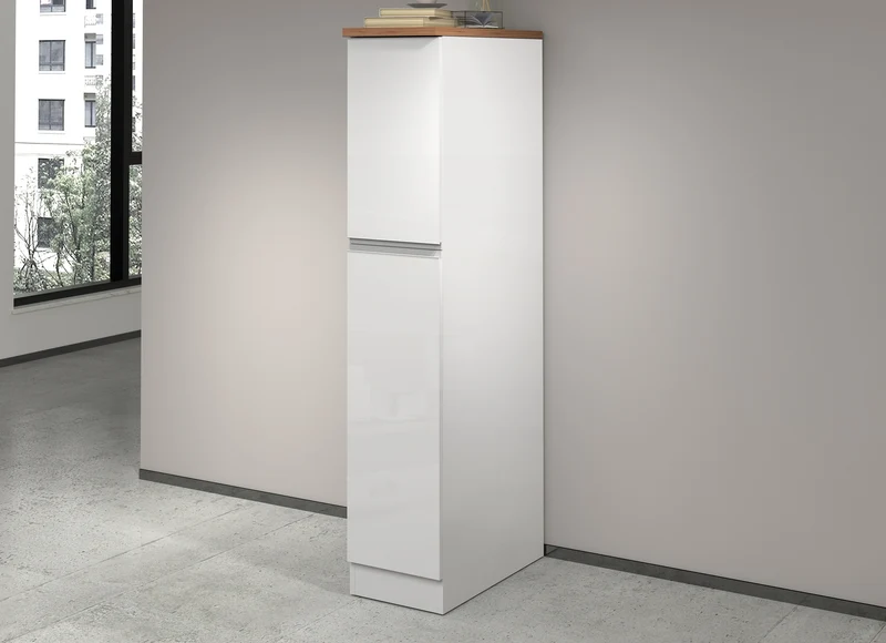 Colonna Portaspezie SOLE - Bianco/Rovere Wotan, Moderna e Elegante