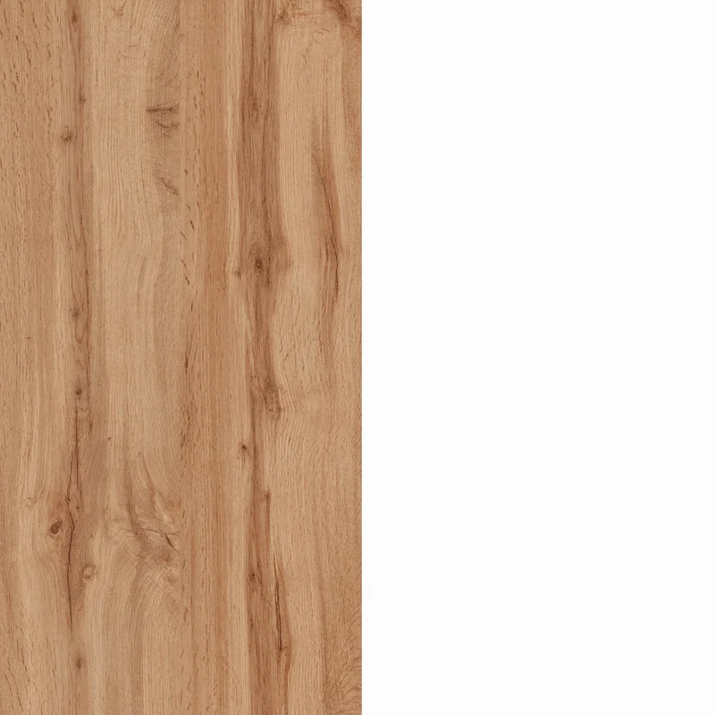Cucina Lineare SOLE 256 cm - Bianco Lucido e Rovere, Design Moderno