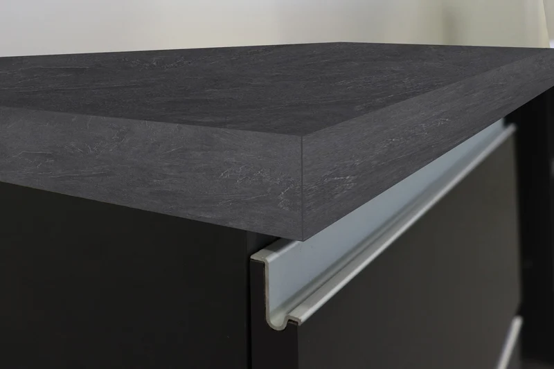 Cucina Lineare SOLE 256 cm - Antracite/Report, Top 35 mm