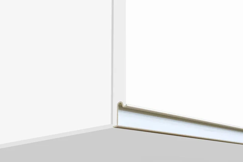 Cucina Lineare SOLE 256 cm - Bianco/Report, Top Elegante 35 mm