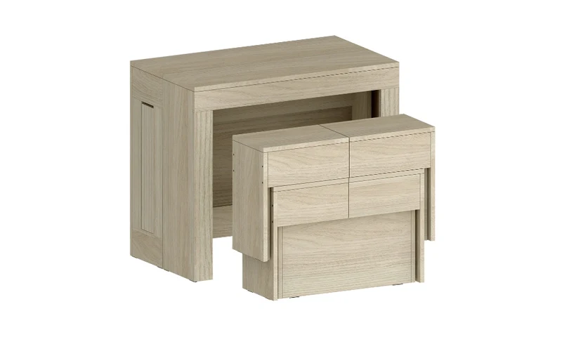 Set 2 Panche Allungabili PRATIKA - Olmo Perla, Salvaspazio Made in Italy