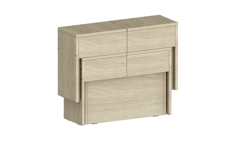 Set 2 Panche Allungabili PRATIKA - Olmo Perla, Salvaspazio Made in Italy