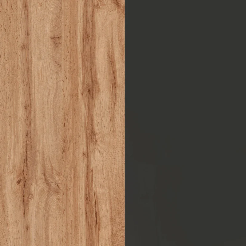 Cucina Lineare SOLE 256 cm - Antracite/Rovere Wotan, Top 35 mm