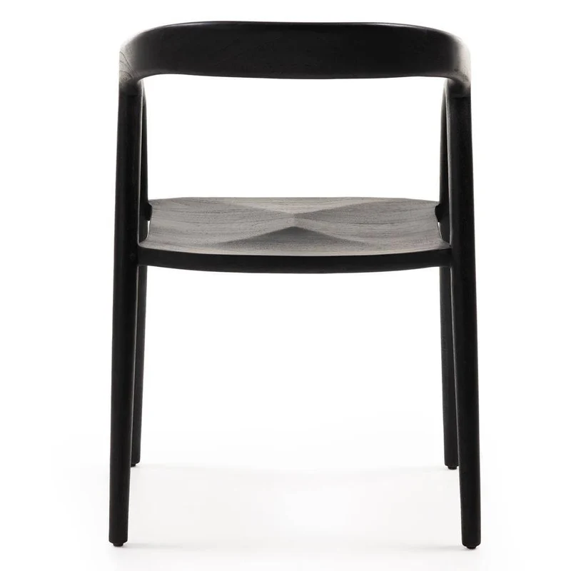 Sedia da Pranzo NIBI OKA, Nero, Legno di Teak