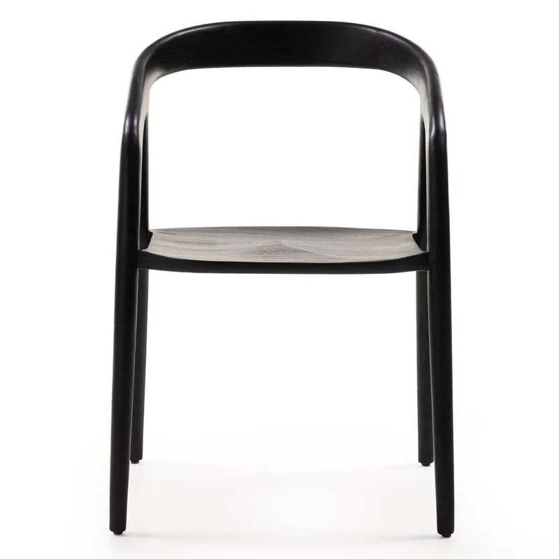 Sedia da Pranzo NIBI OKA, Nero, Legno di Teak