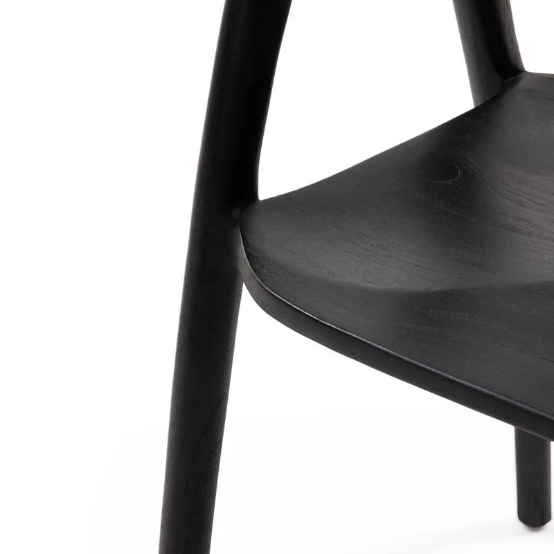 Sedia da Pranzo NIBI OKA, Nero, Legno di Teak
