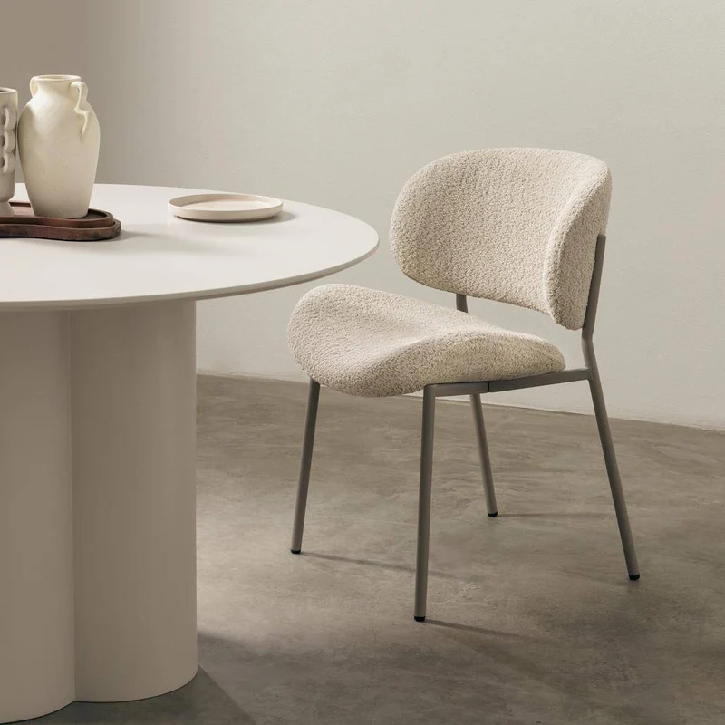 Sedia Imbottita SUKRA, Beige, Boucle