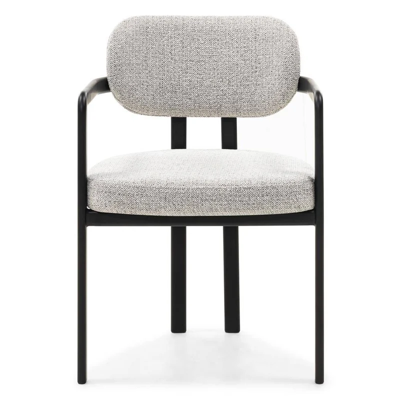Sedia Imbottita FLAIRE, Grigio Beige e Nero