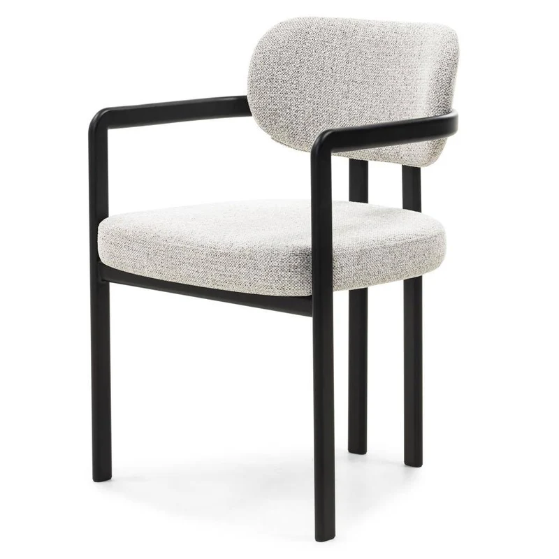 Sedia Imbottita FLAIRE, Grigio Beige e Nero