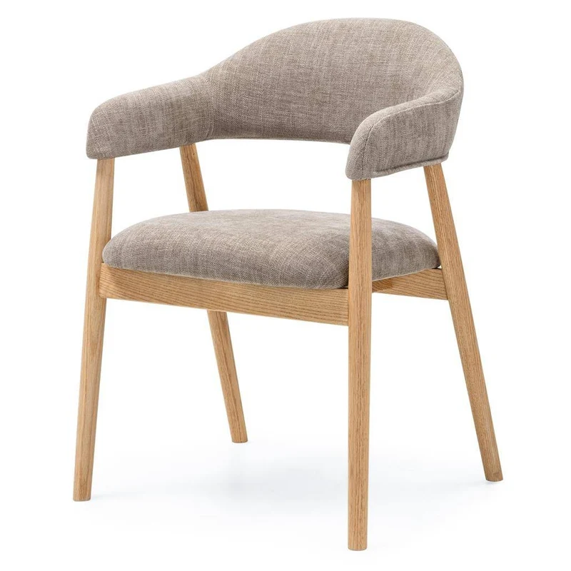 Sedia Imbottita LARIS, Beige Scuro/Quercia