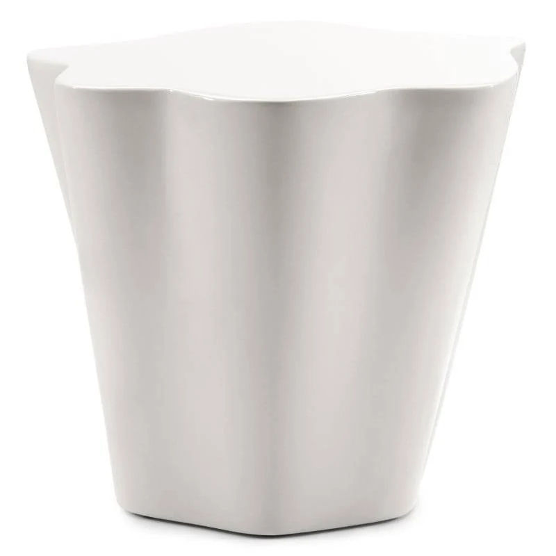 Tavolino Laterale FIOR 49 cm, Grigio-Beige, Lucido