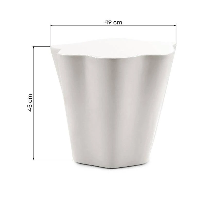 Tavolino Laterale FIOR 49 cm, Grigio-Beige, Lucido